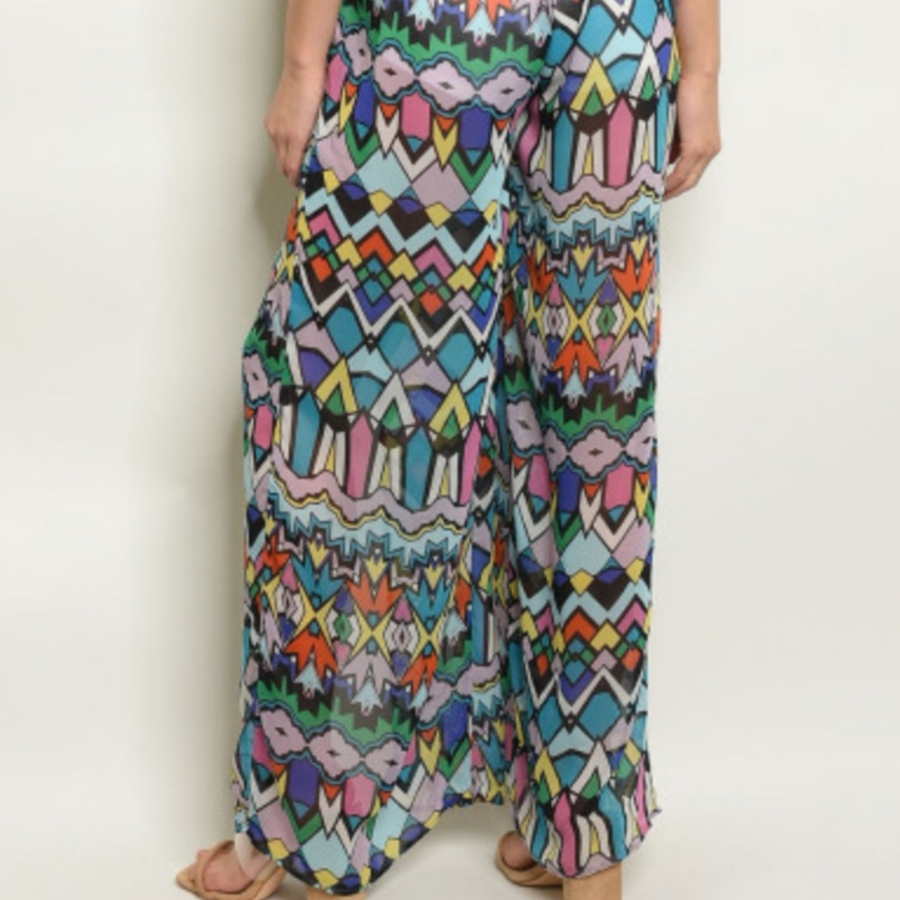 McCartney Maxi Romper Sleeveless Sheer Wide Leg - Picture 6 of 7